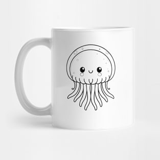 Cute Baby Jellyfish Animal Outline Mug